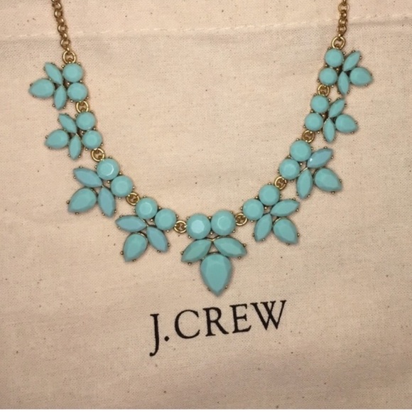 J. Crew Mint Green Faceted Stone Necklace Gold Tone - Picture 10 of 10